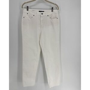 Talbots Simply Flattering Ankle Jeans Womens 6 White Cotton Stretch